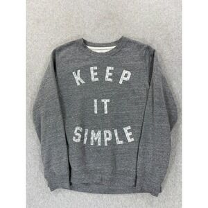 Sol Angeles KEEP IT SIMPLE Screened‎ Crew Sweatshirt (Women's Medium) Gray